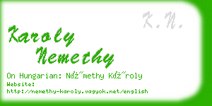 karoly nemethy business card